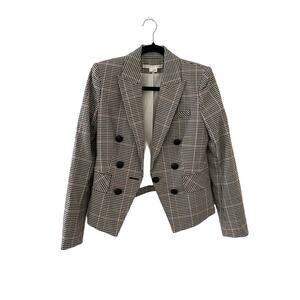 Veronica Beard Grey Plaid Diego Dickey Jacket Blazer 2 EUC